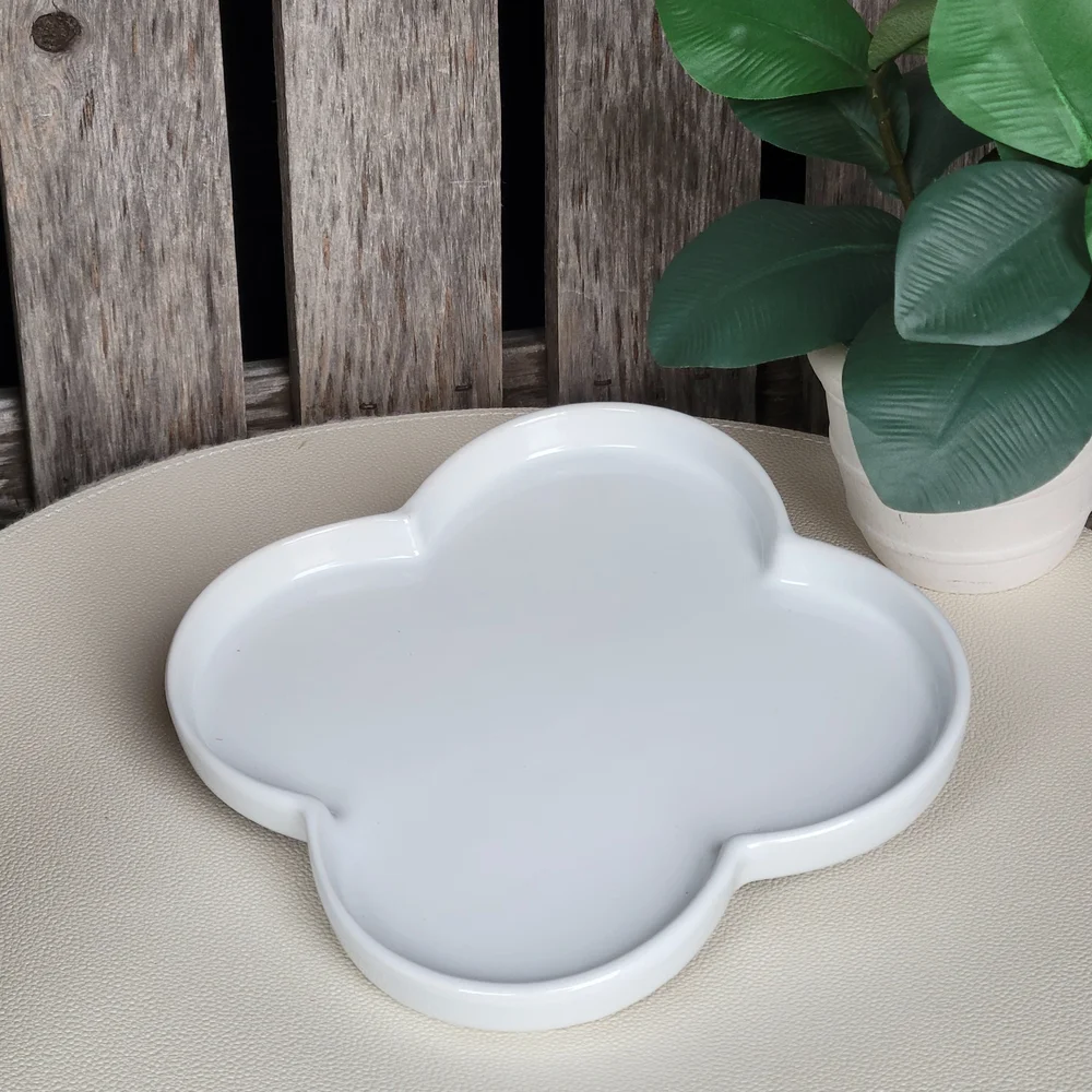 IKEA NEW Chic White Clover Shaped Dish